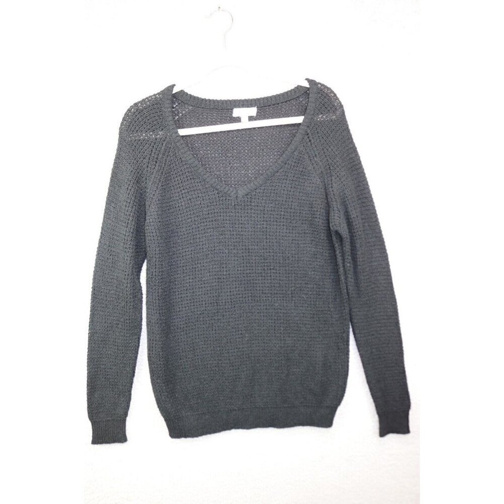 Umgee USA Black Open Knit Long Sleeve Sweater Tunic-Size Large